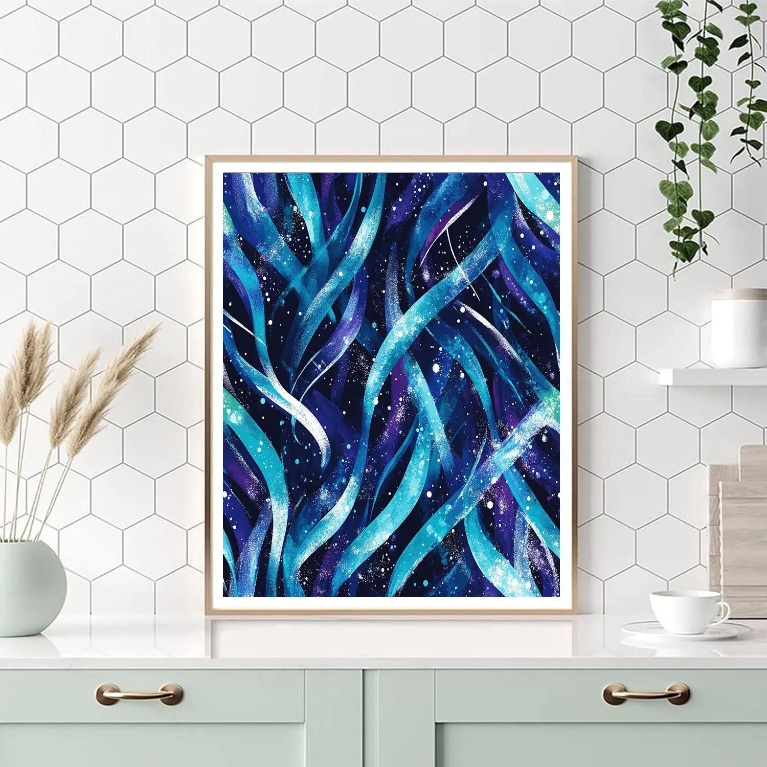 Jackson Pollock Inspired Boreal Aurora Tangle Paint by numbers art