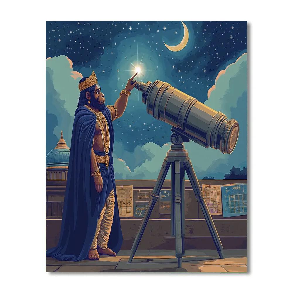 Midnight Observatory Hanuman Watch Paint by numbers art