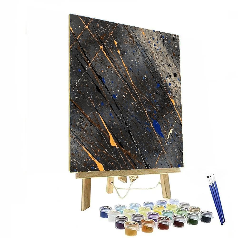 Jackson Pollock Inspired Monsoon Magnetism Lattice painting number kit