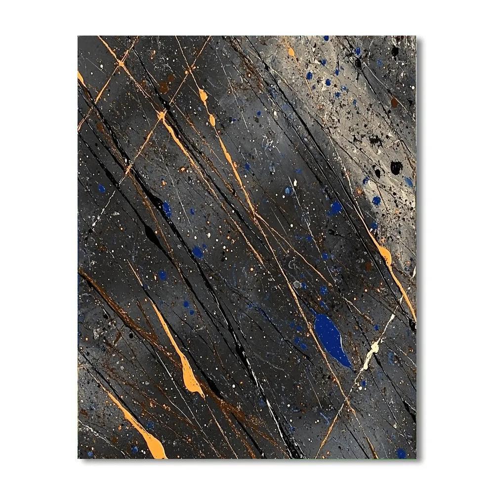 Jackson Pollock Inspired Monsoon Magnetism Lattice painting number kit