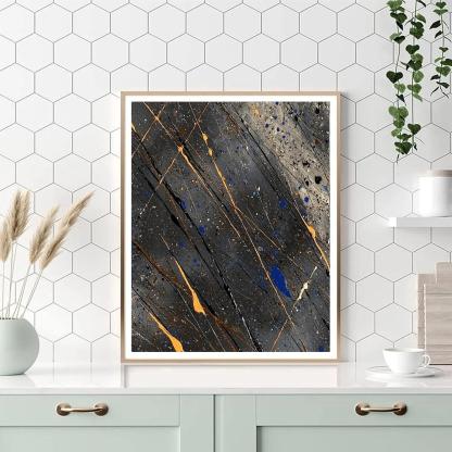 Jackson Pollock Inspired Monsoon Magnetism Lattice painting number kit