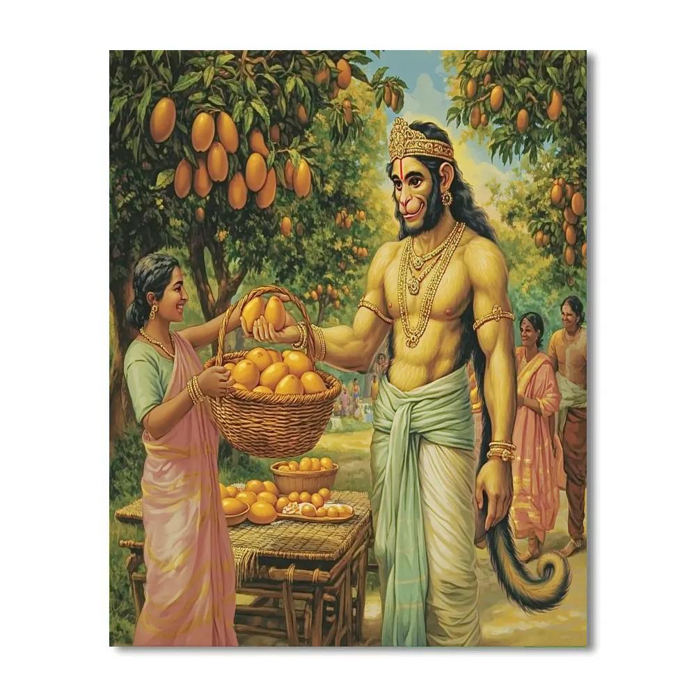 Hanuman Orchard Feast Helper paint by color
