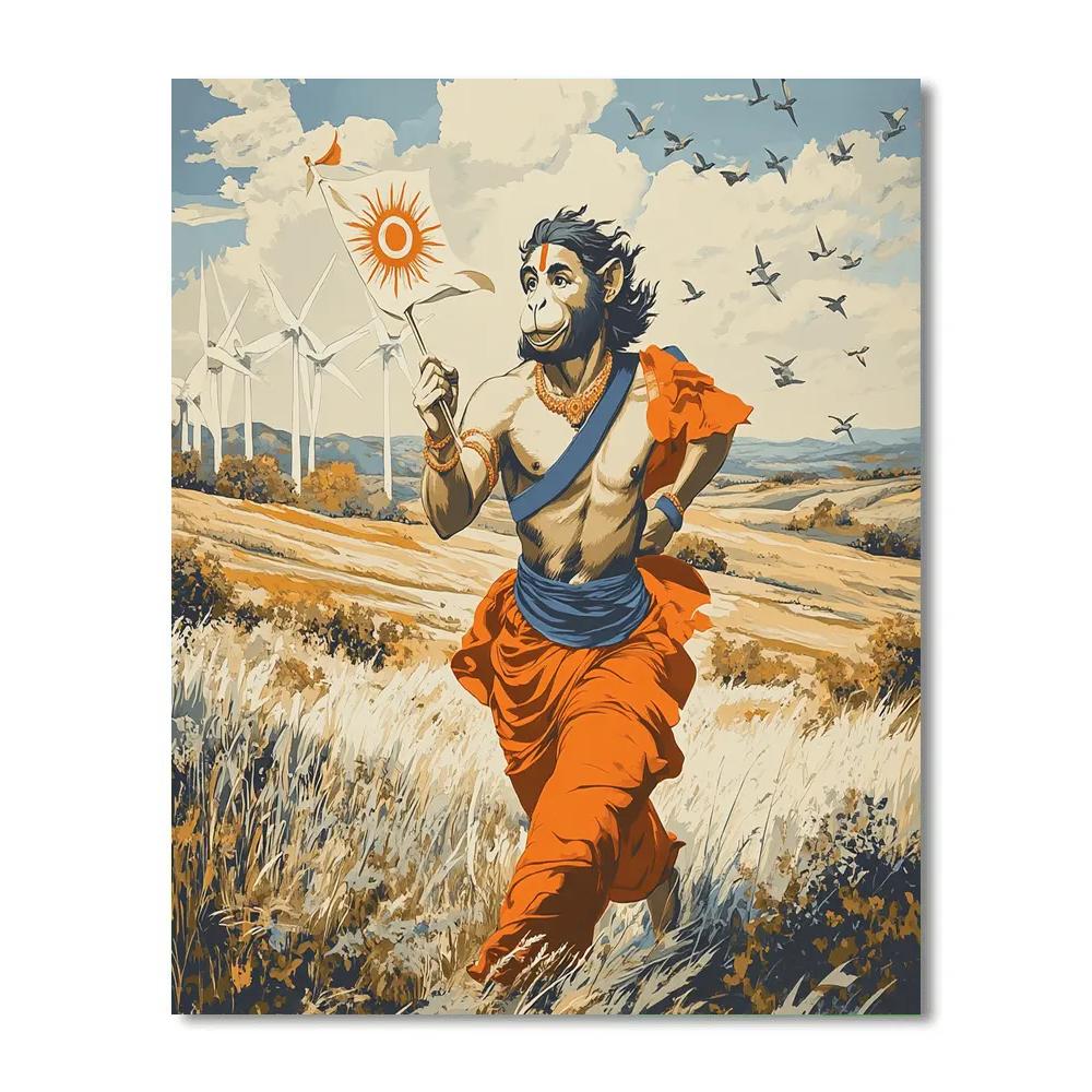 Hanuman Windmill Field Runner paint by number