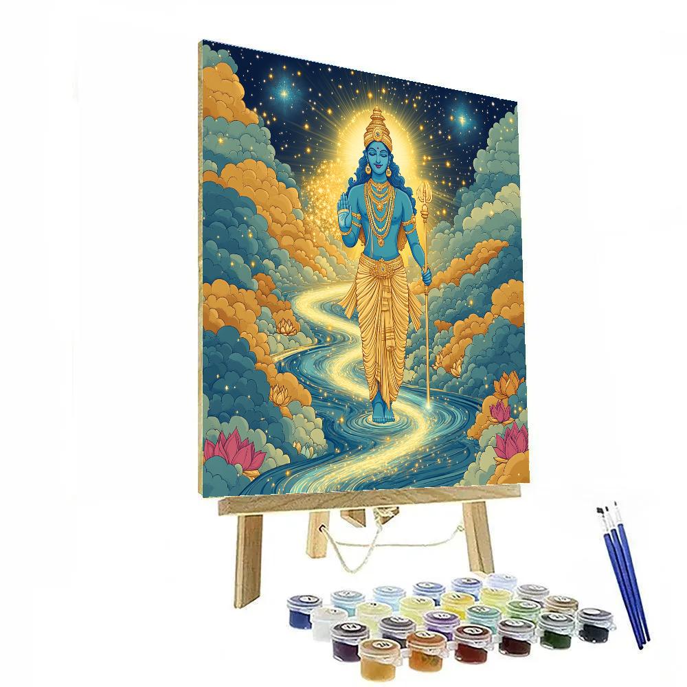 Vishnu Guiding The Celestial River Of Light Paint by numbers art