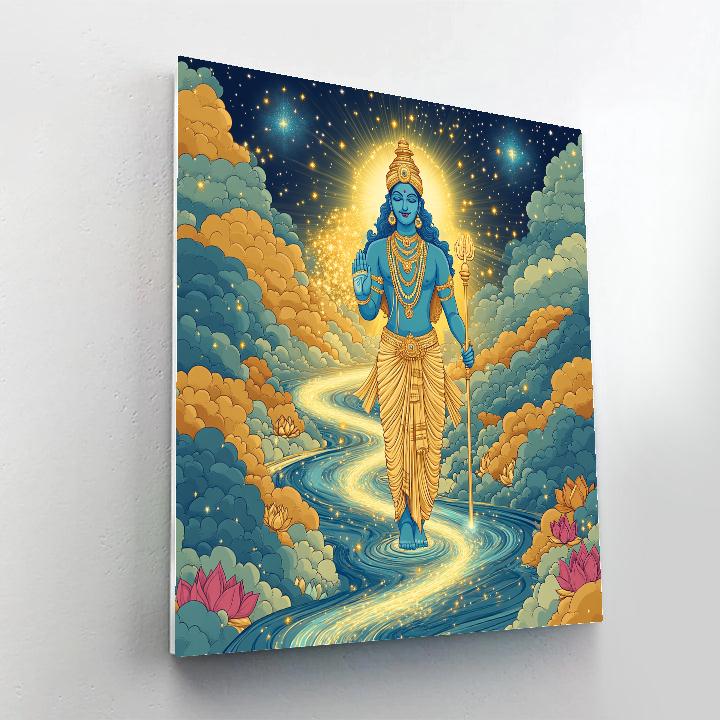 Vishnu Guiding The Celestial River Of Light Paint by numbers art
