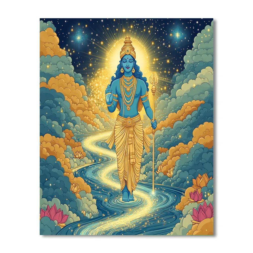 Vishnu Guiding The Celestial River Of Light Paint by numbers art