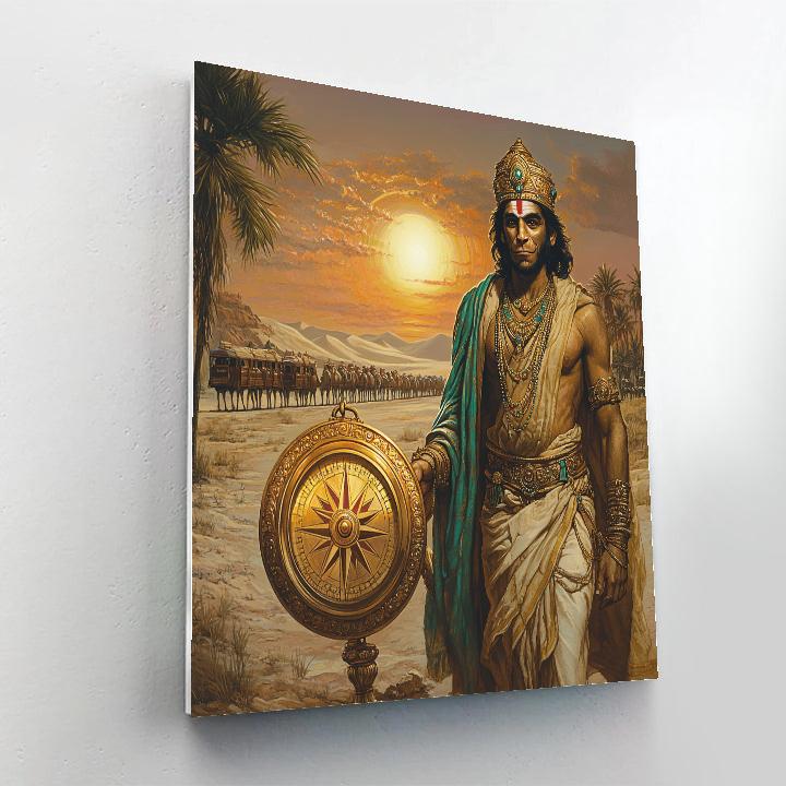 Desert Caravan With Hanuman Compass Numbered painting kits