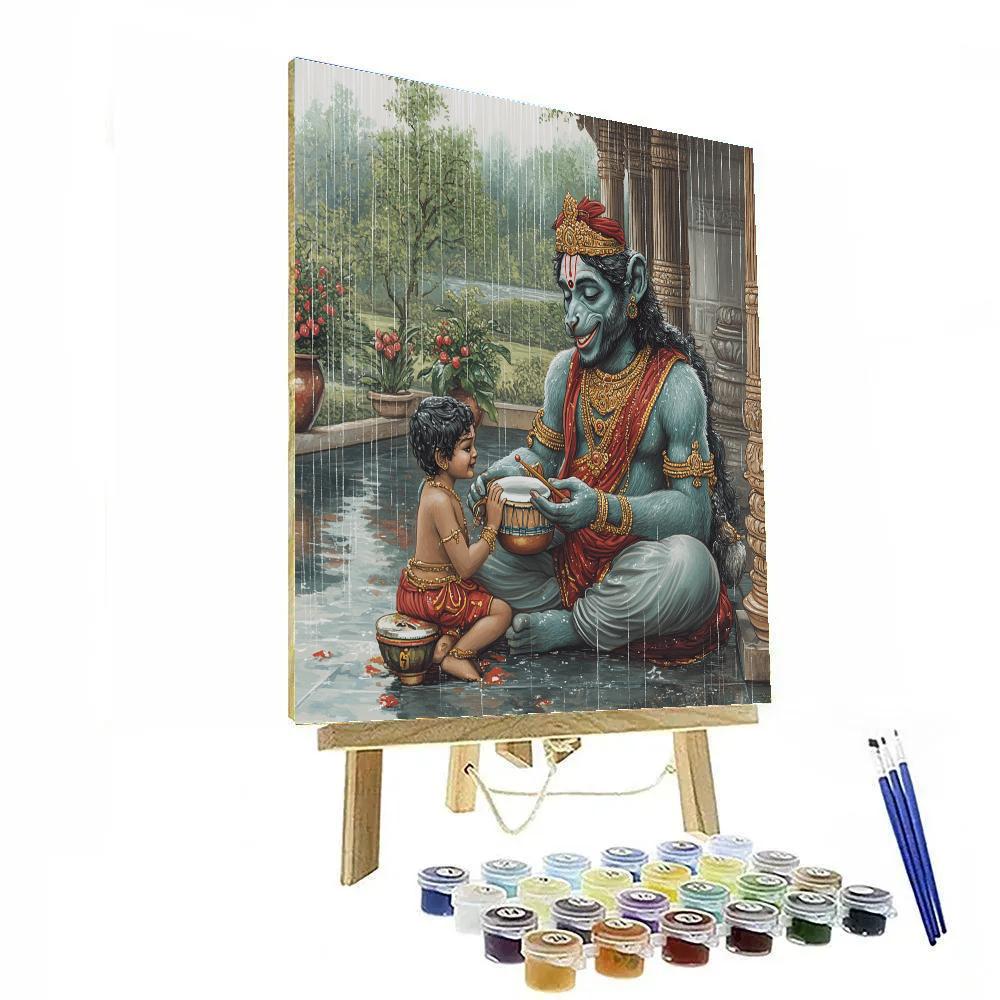 Hanuman Rainy Day Music Lesson Number painting