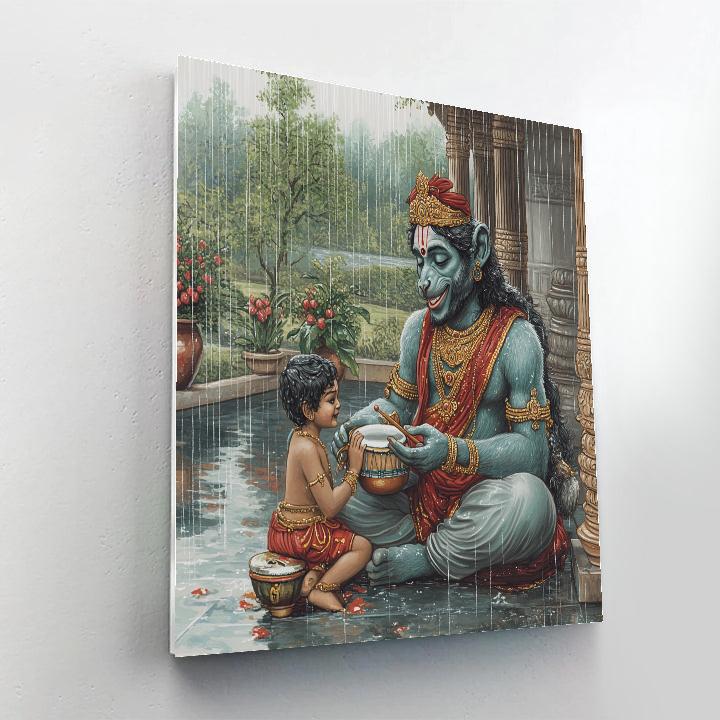 Hanuman Rainy Day Music Lesson Number painting