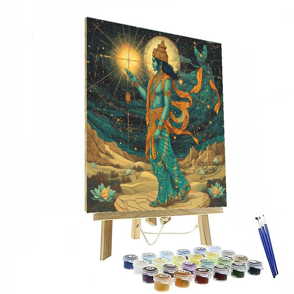 Vishnu Calmly Steering The Dream Compass Number painting