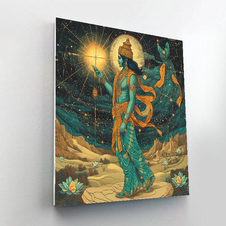 Vishnu Calmly Steering The Dream Compass Number painting