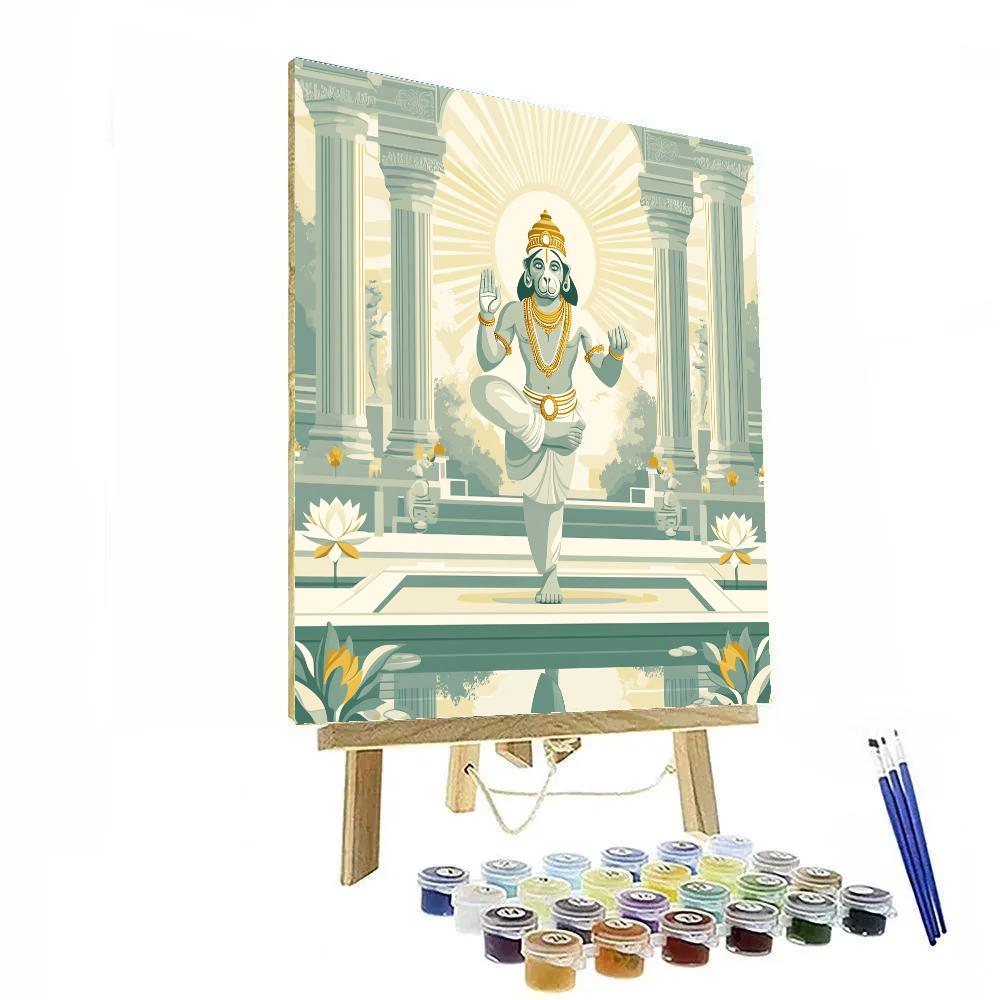 Hanuman Sunlit Courtyard Yoga Painting by numbers kit