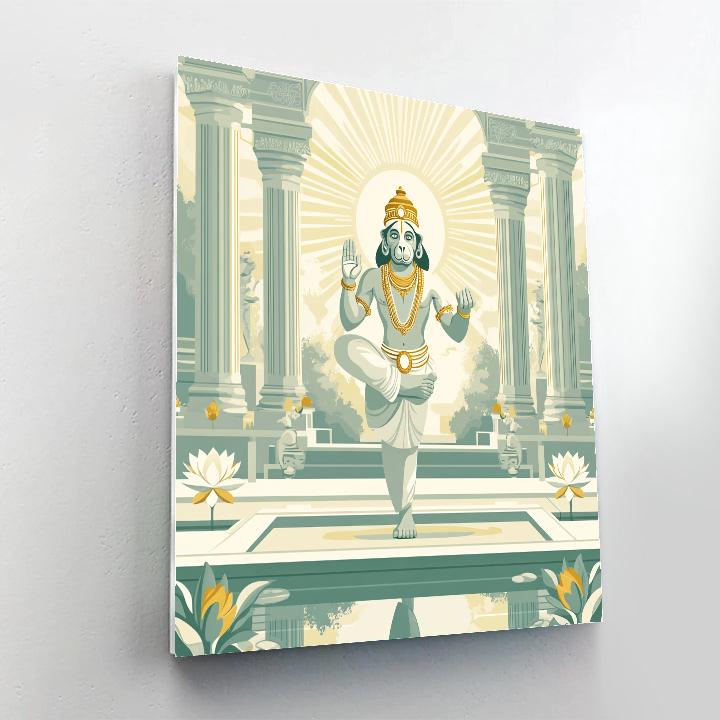 Hanuman Sunlit Courtyard Yoga Painting by numbers kit