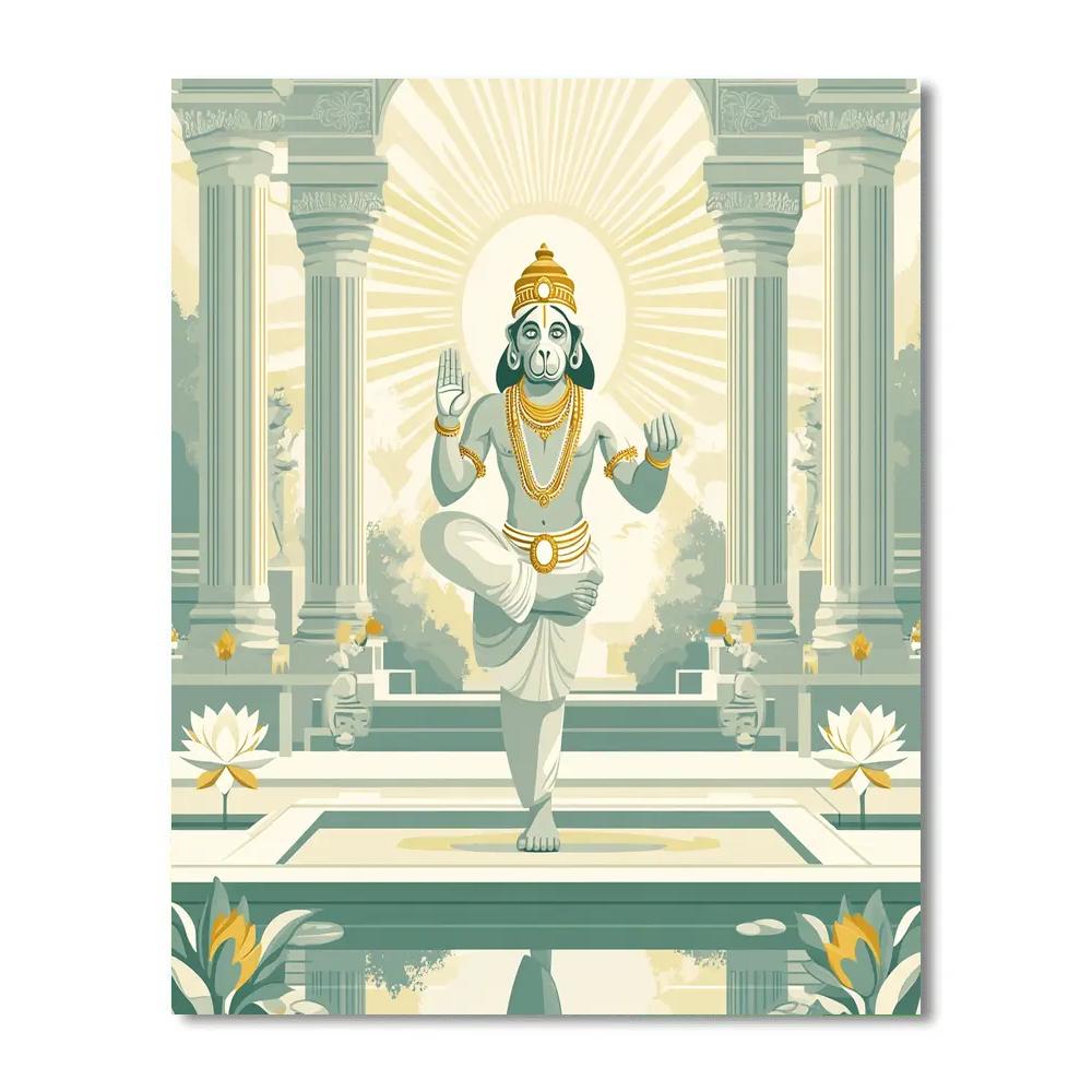 Hanuman Sunlit Courtyard Yoga Painting by numbers kit