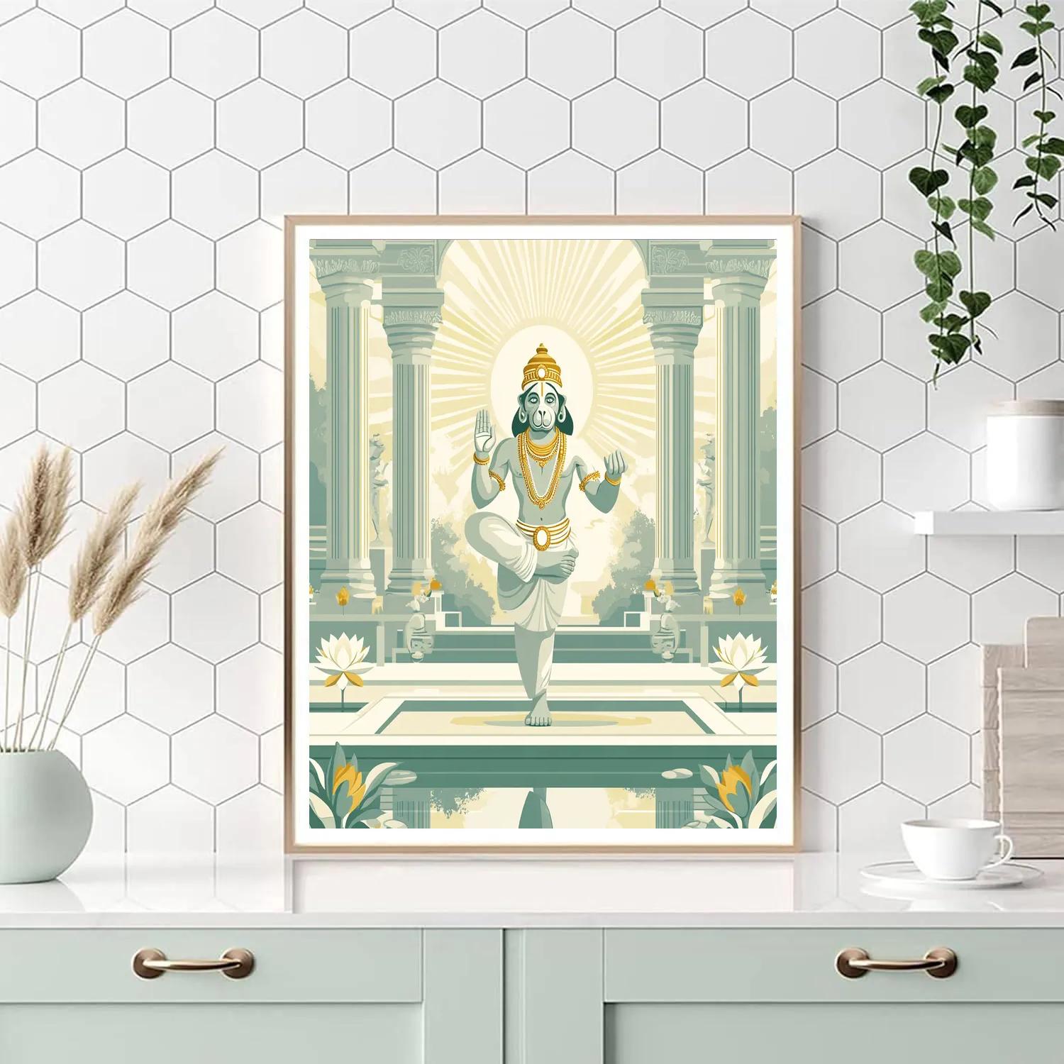 Hanuman Sunlit Courtyard Yoga Painting by numbers kit
