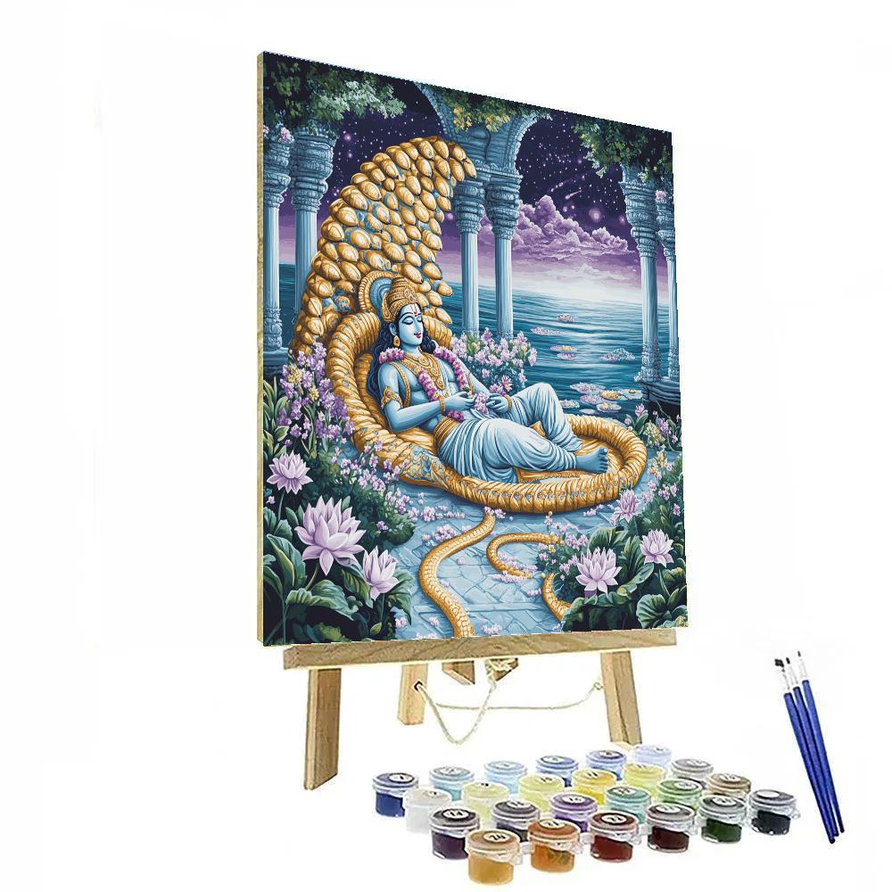 Ananta Shesha Garden Around Vishnu DIY paint by numbers