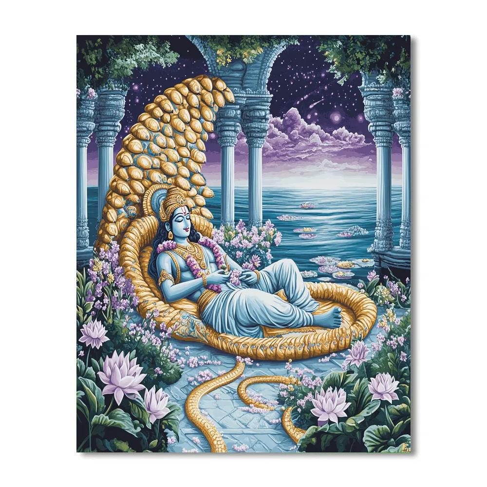 Ananta Shesha Garden Around Vishnu DIY paint by numbers