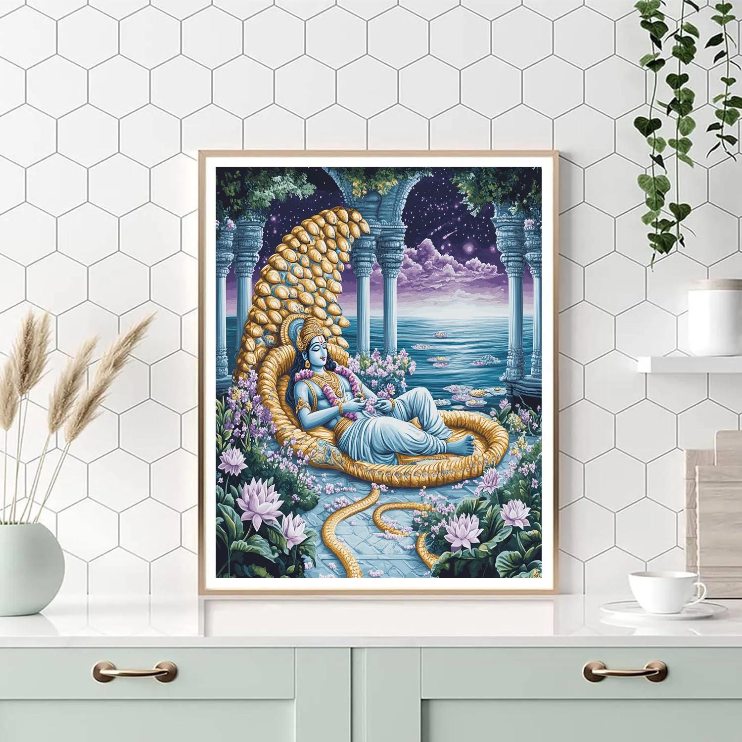 Ananta Shesha Garden Around Vishnu DIY paint by numbers