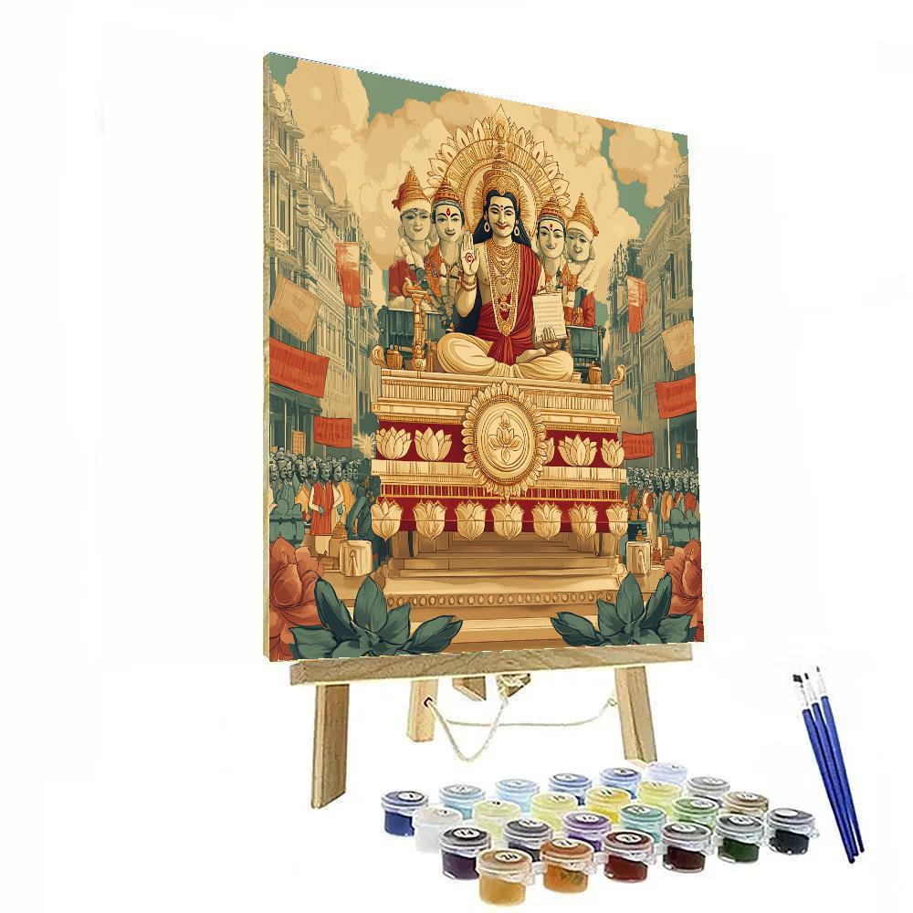 Festival Chariot With Brahma Emblem Paint by numbers art