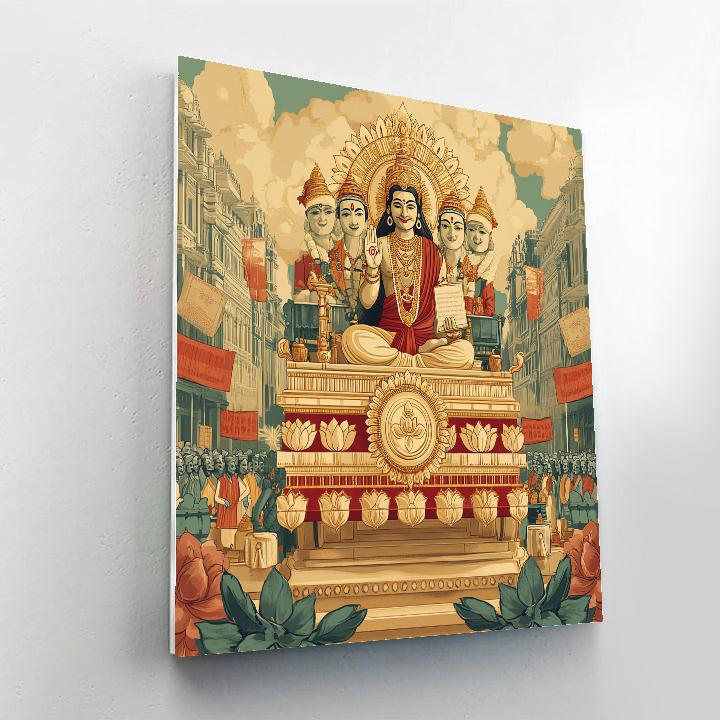Festival Chariot With Brahma Emblem Paint by numbers art