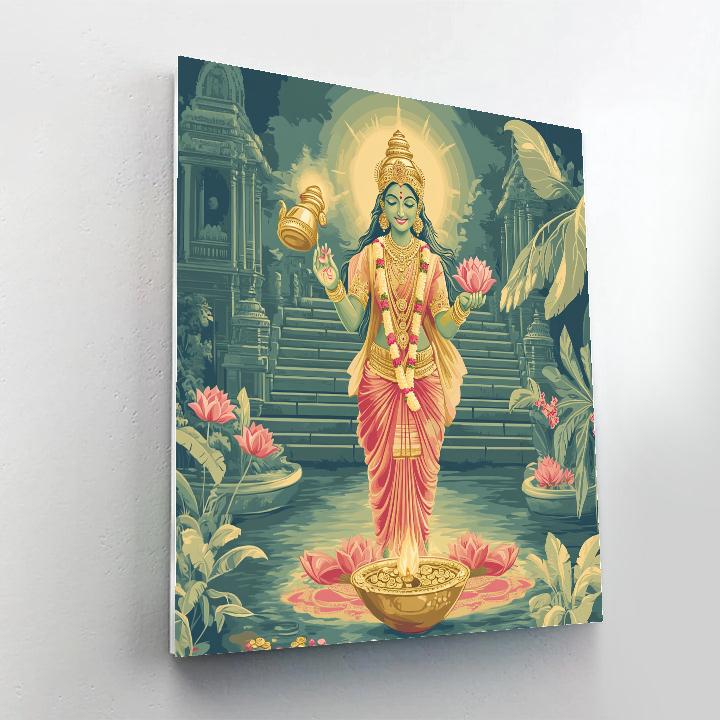 River Lantern Ceremony With Lakshmi Blessing DIY paint by numbers
