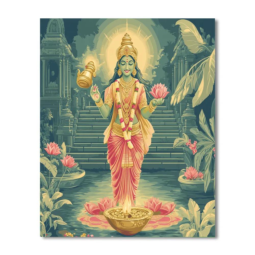 River Lantern Ceremony With Lakshmi Blessing DIY paint by numbers