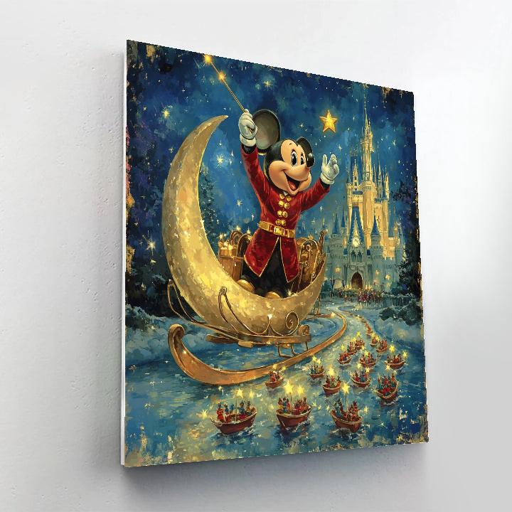 Aurora Sleigh Parade Above The Castle Lagoon paint by number