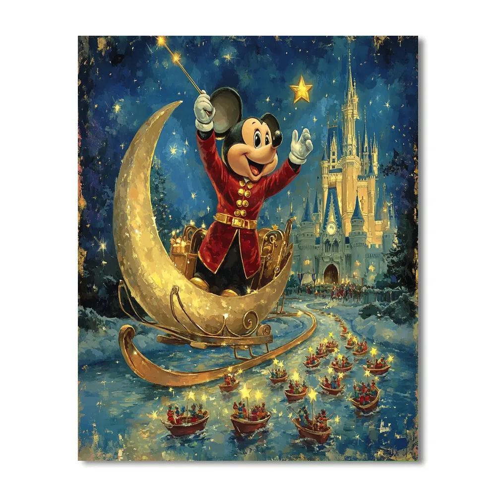 Aurora Sleigh Parade Above The Castle Lagoon paint by number
