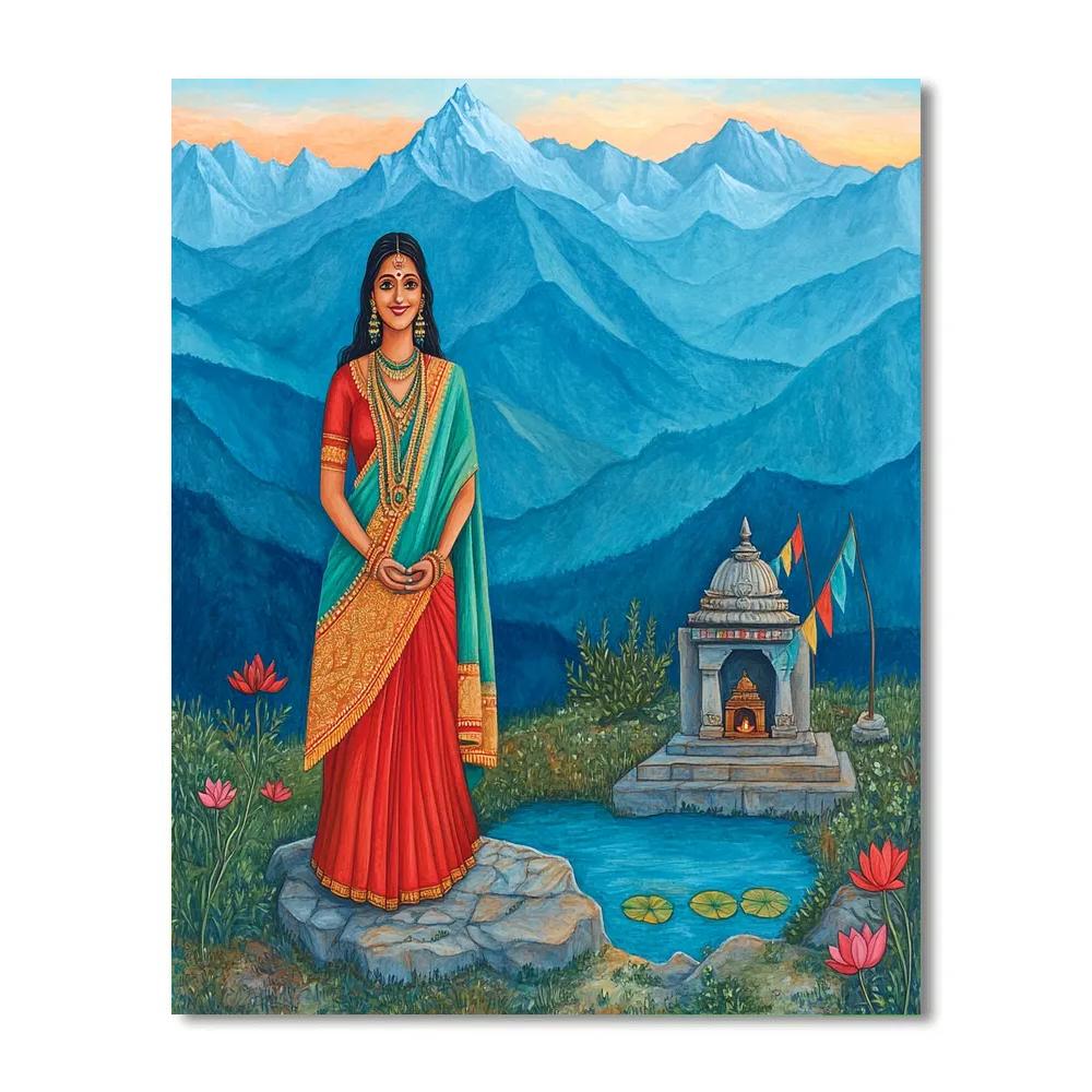 Mountain Dawn Parvati Pilgrimage paint by number