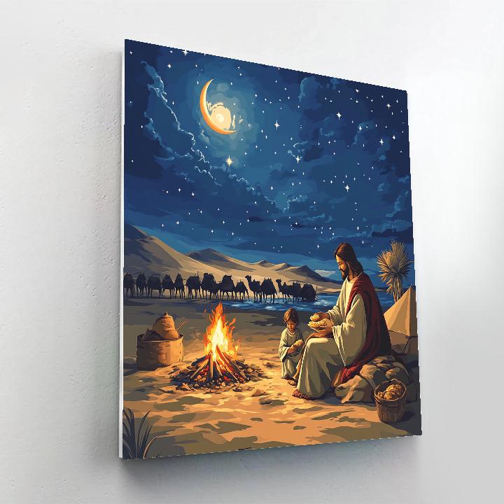 Caravan Under Stars With Jesus At The Center paint by numbers