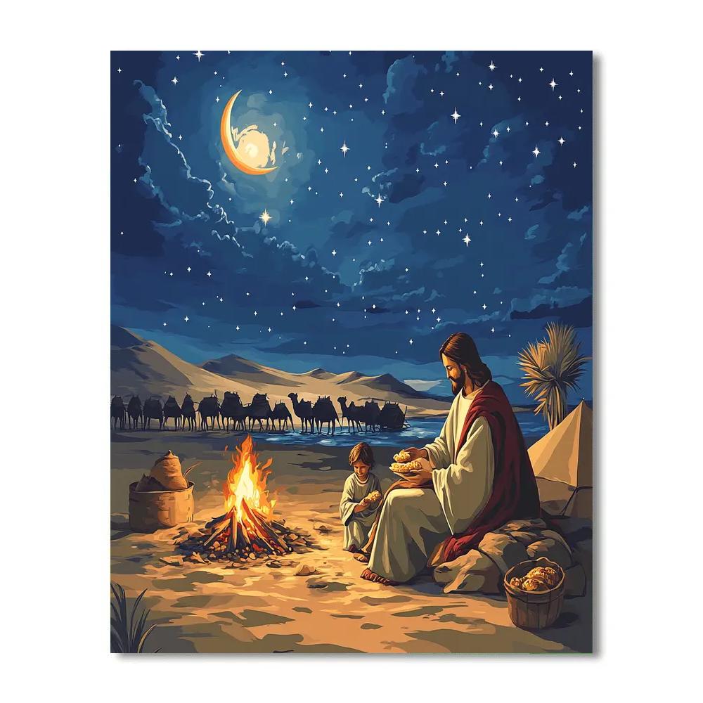 Caravan Under Stars With Jesus At The Center paint by numbers
