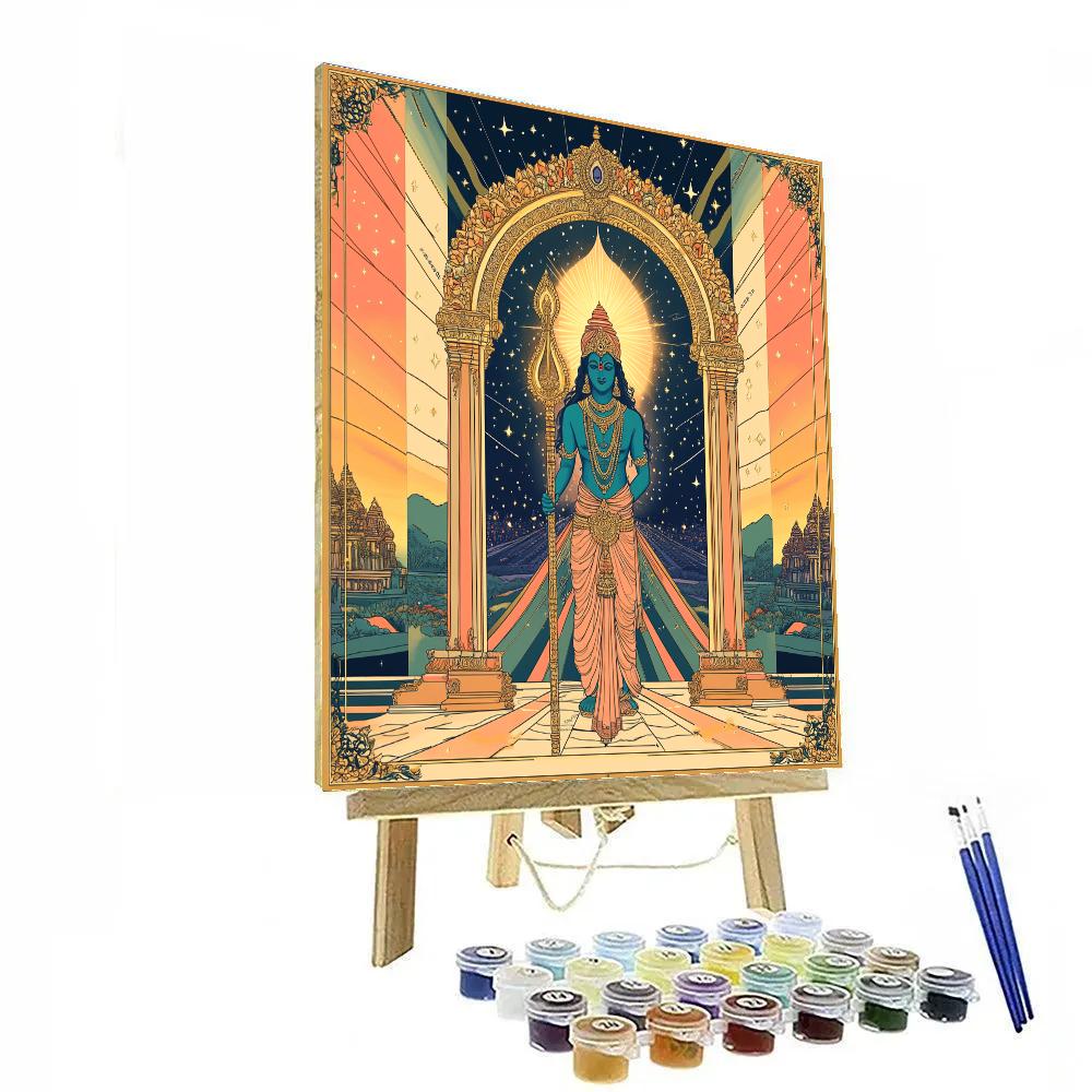 Vishnu As Guardian Of The Time Dilation Gate Painting by numbers kit