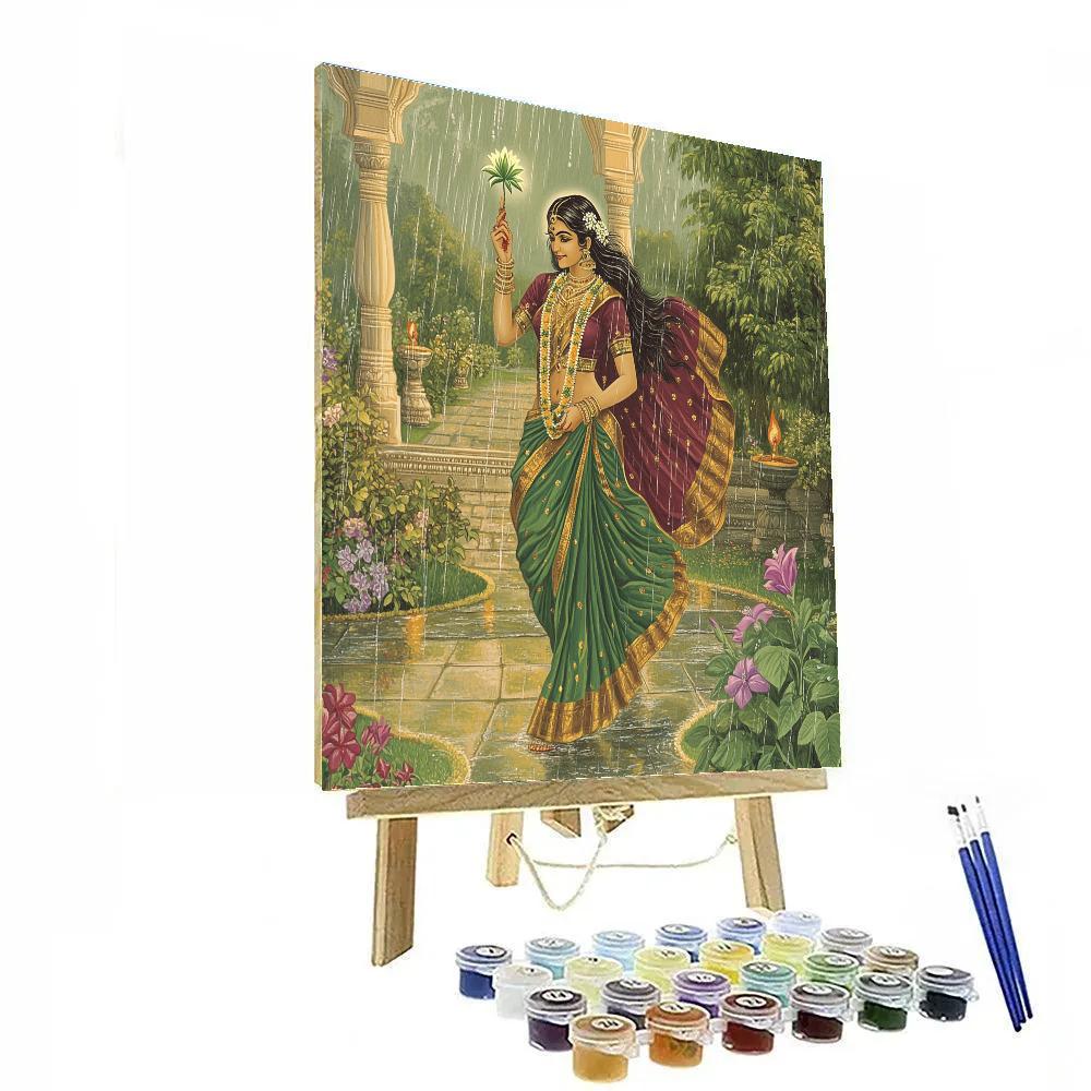 Parvati Sacred Garden In Monsoon Bloom Numbered painting kits