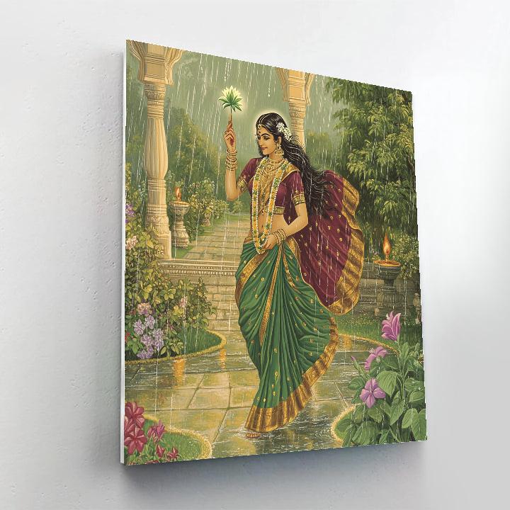 Parvati Sacred Garden In Monsoon Bloom Numbered painting kits