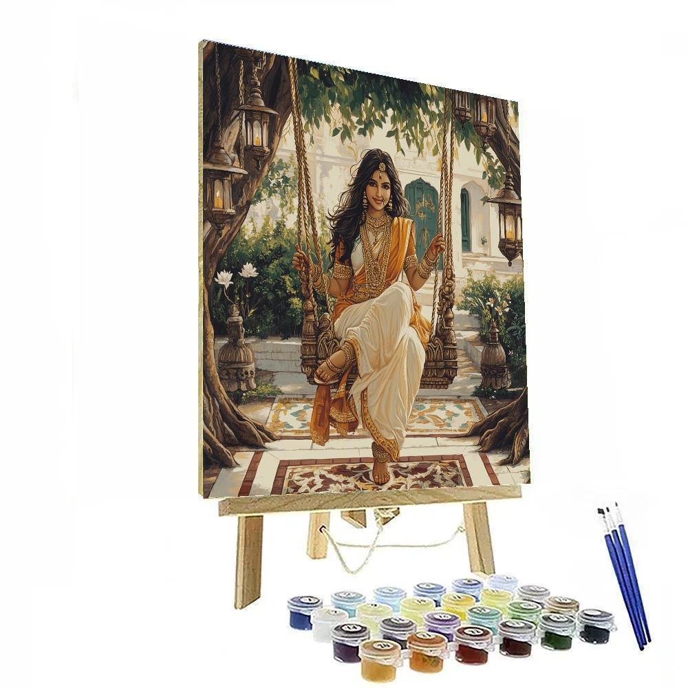 Celestial Swing Parvati Under Banyan Canopy paint by numbers