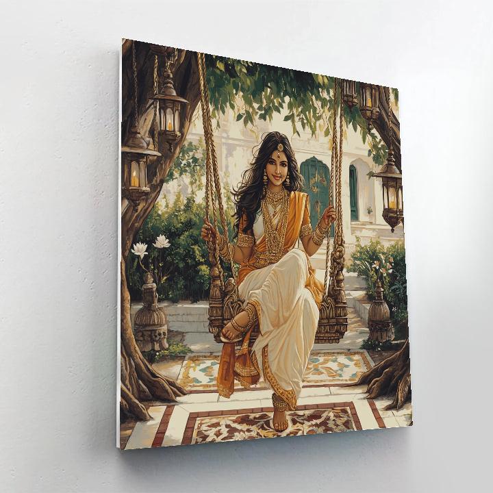 Celestial Swing Parvati Under Banyan Canopy paint by numbers