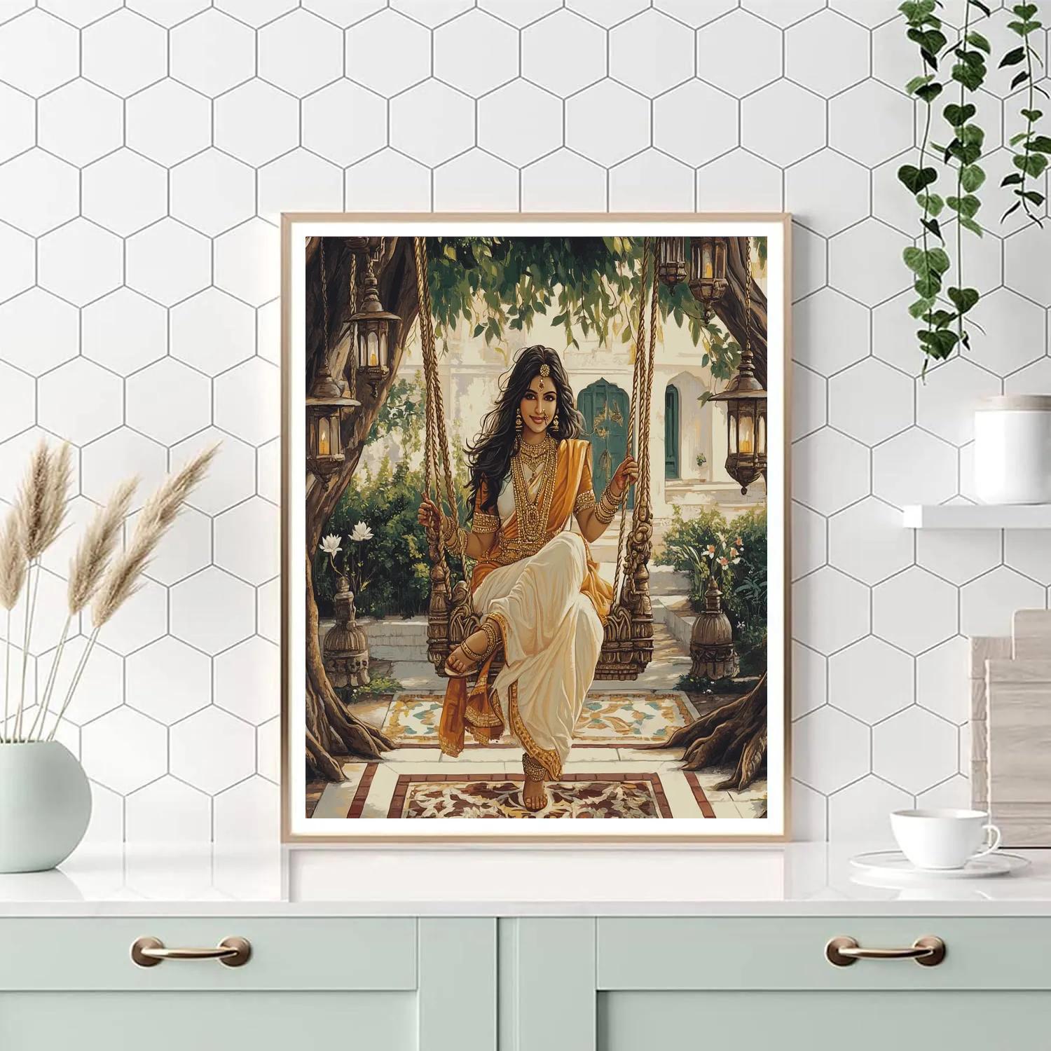 Celestial Swing Parvati Under Banyan Canopy paint by numbers