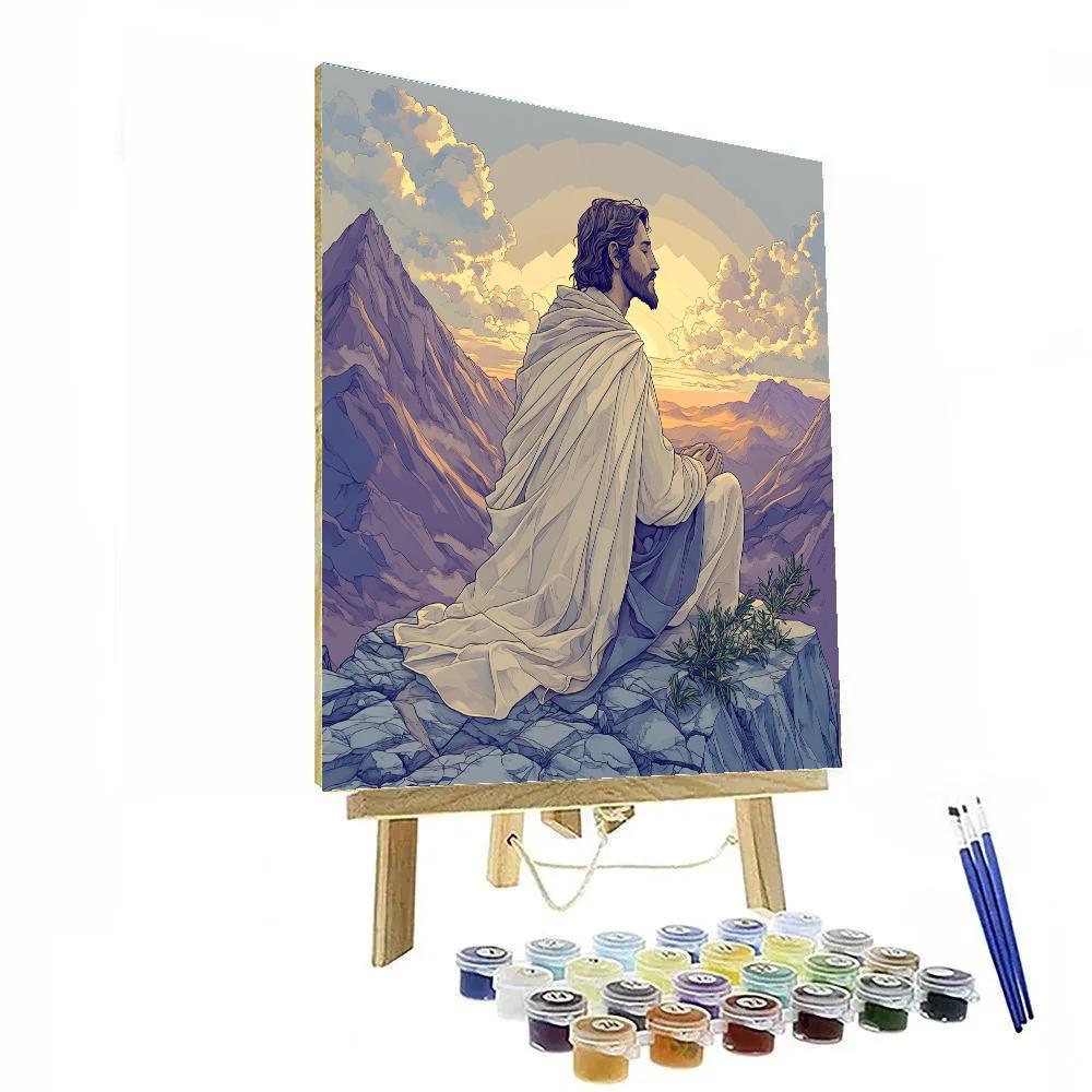 Mountain Echo Prayer With Jesus Paint by numbers art