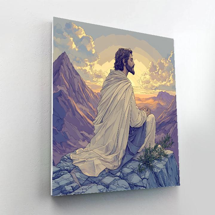 Mountain Echo Prayer With Jesus Paint by numbers art