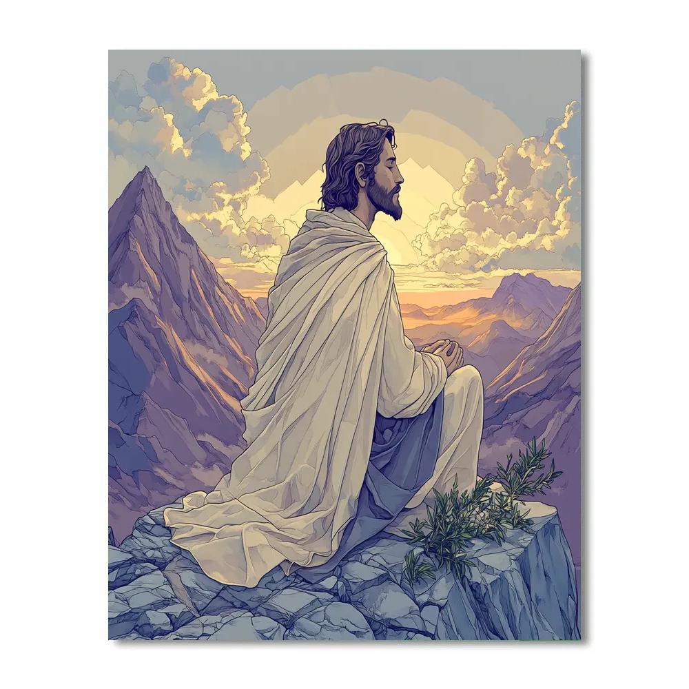 Mountain Echo Prayer With Jesus Paint by numbers art