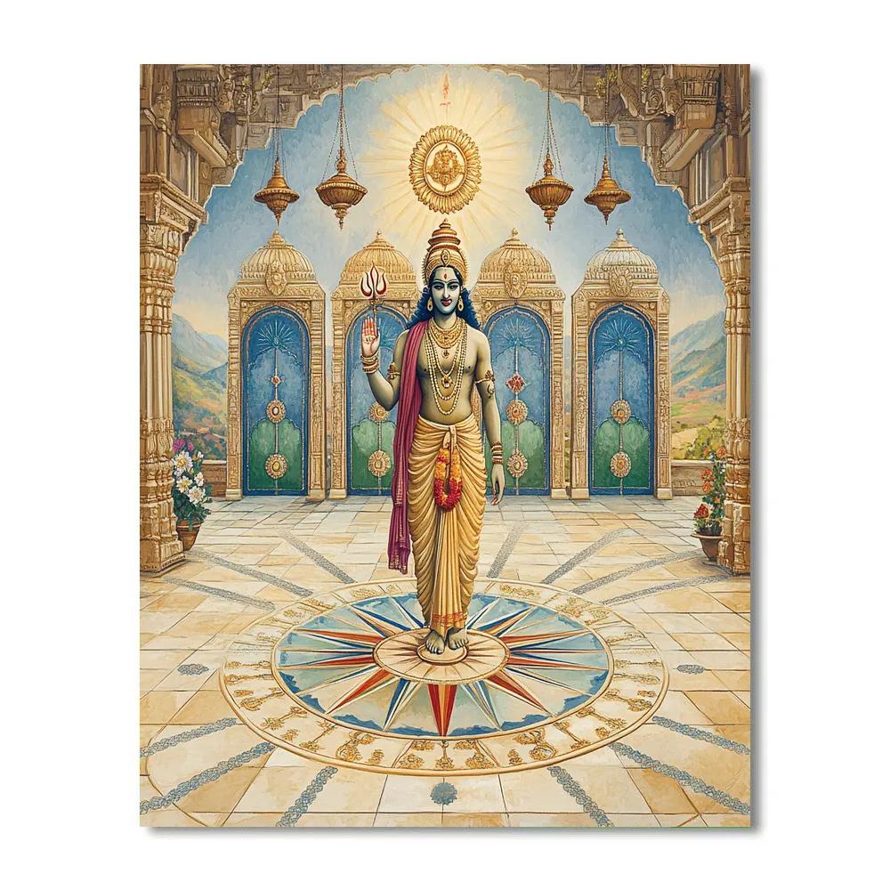 Vishnu In The Temple Of Four Directions Numbered painting kits
