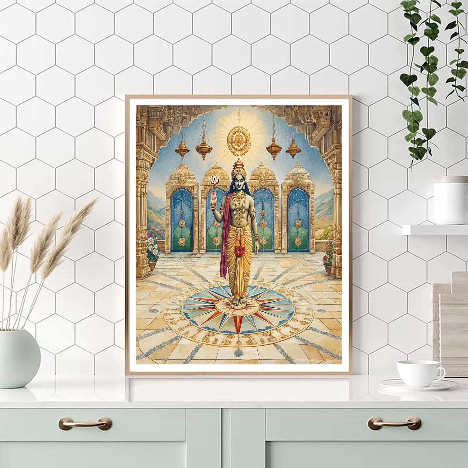 Vishnu In The Temple Of Four Directions Numbered painting kits