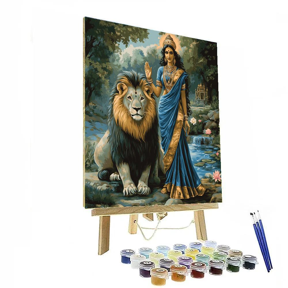 Parvati And The Lion Of Gentle Courage Painting by numbers kit