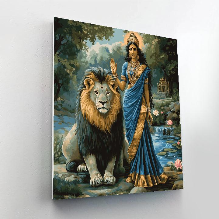 Parvati And The Lion Of Gentle Courage Painting by numbers kit