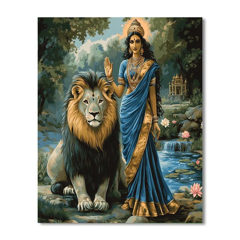 Parvati And The Lion Of Gentle Courage Painting by numbers kit