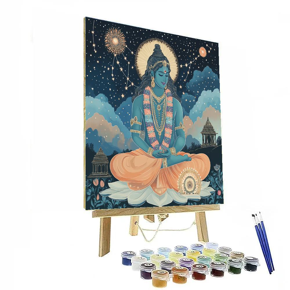 Vishnu Creating A Constellation Garland paint by number
