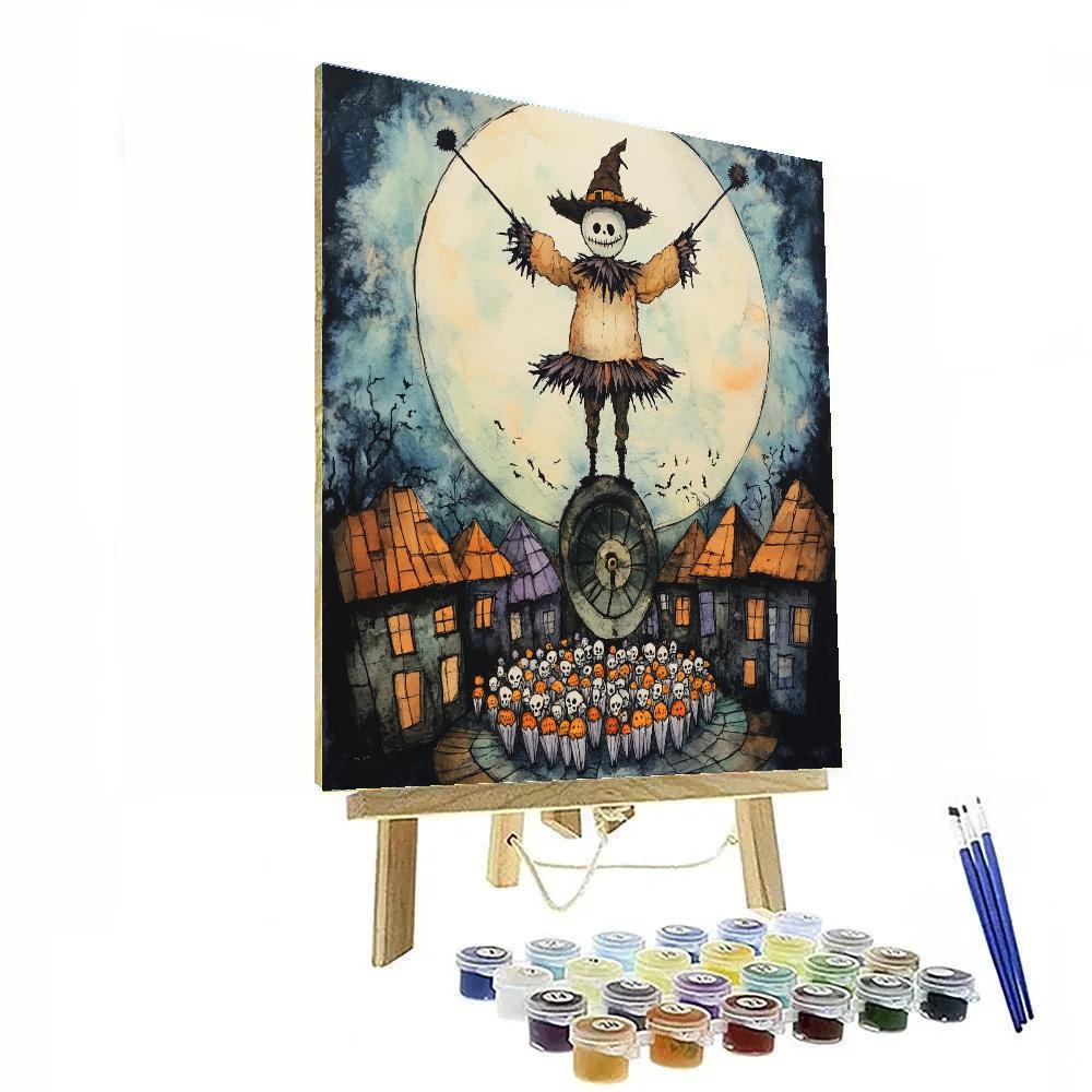 Clocktower With Spooky Marionette Parade paint by numbers