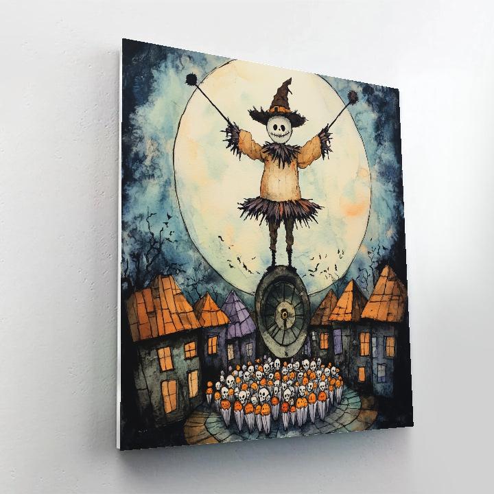 Clocktower With Spooky Marionette Parade paint by numbers