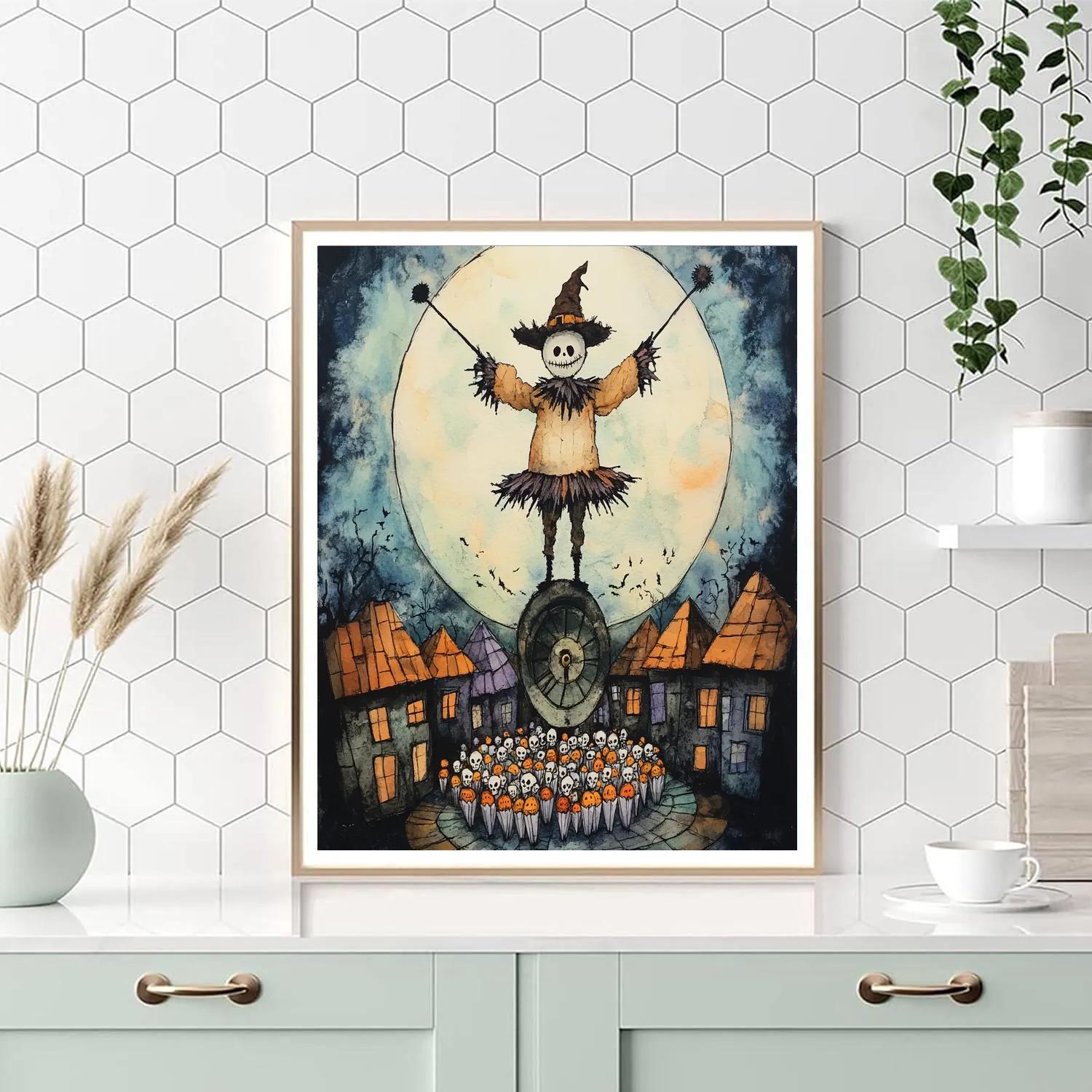 Clocktower With Spooky Marionette Parade paint by numbers