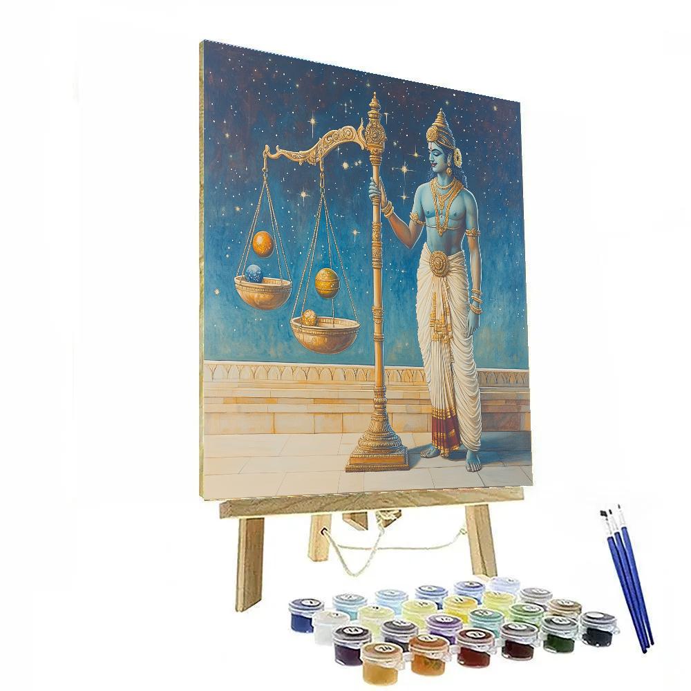 Vishnu Restoring Balance On The Planetary Scales paint by color
